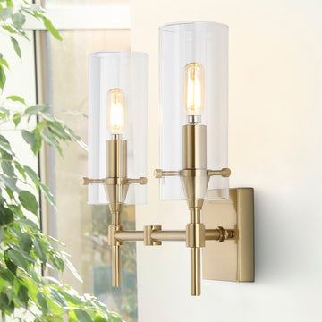 Cato Bohemian Farmhouse Iron/Glass LED Vanity